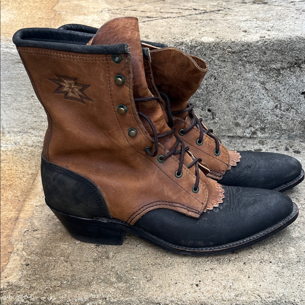 Laredo Durango Brown and Black Lace Up Boots